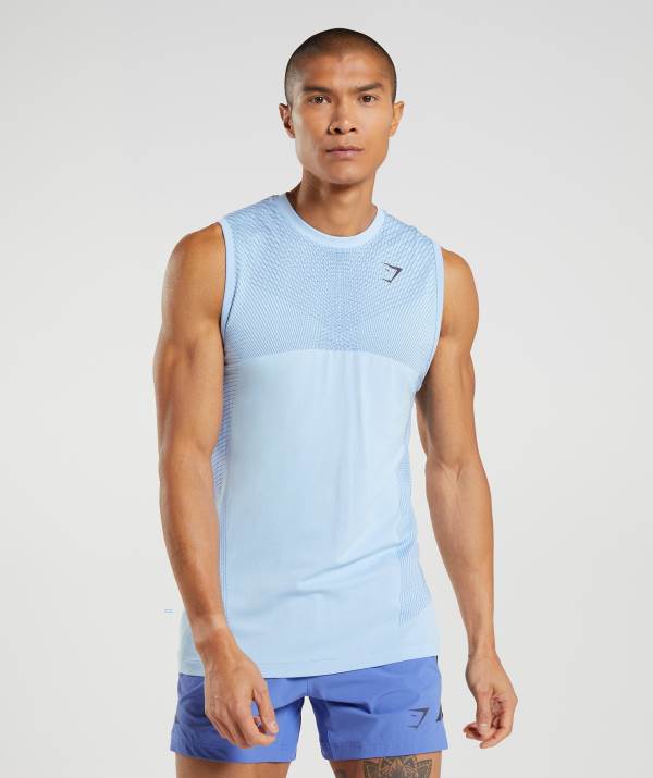 Panske Tielko Gymshark Apex Seamless Modre / Modre | HX9073148